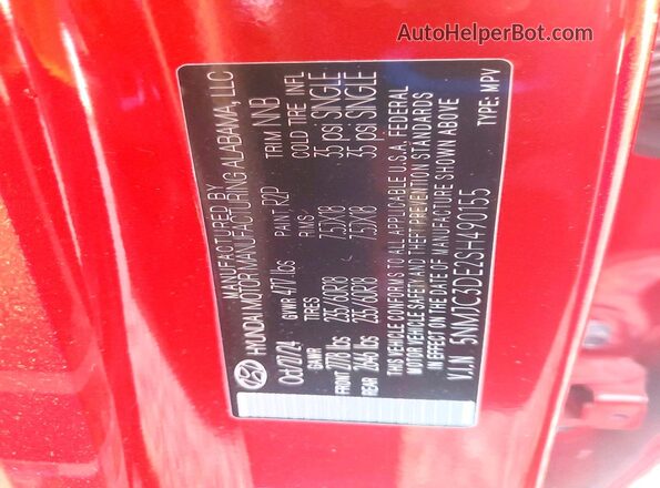 5NMJC3DE2SH490155 2025 HYUNDAI TUCSON Red Vista del compartimento del motor
