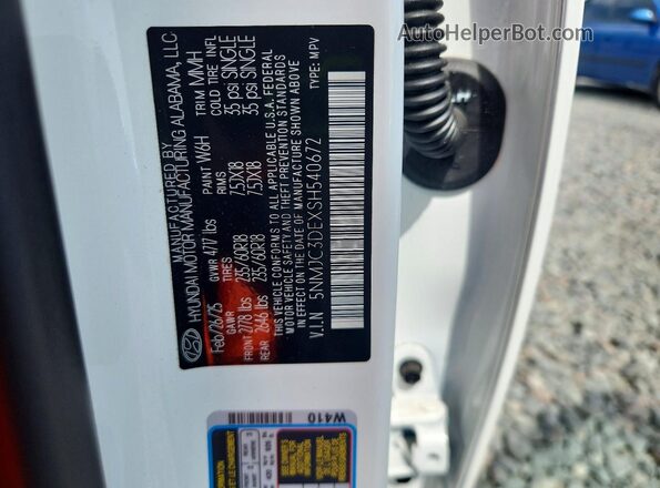 5NMJC3DEXSH540672 2025 HYUNDAI TUCSON White 