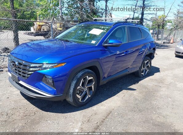 5NMJCCAE0NH130102 2022 HYUNDAI TUCSON Blue Առջևի ձախ երեք քառորդ տեսարան