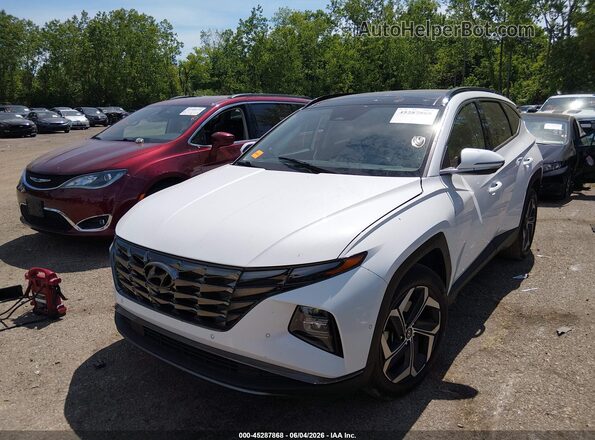 5NMJE3AE0NH125220 2022 HYUNDAI TUCSON White წინა მარცხენა ხედი სამი მეოთხედიდან
