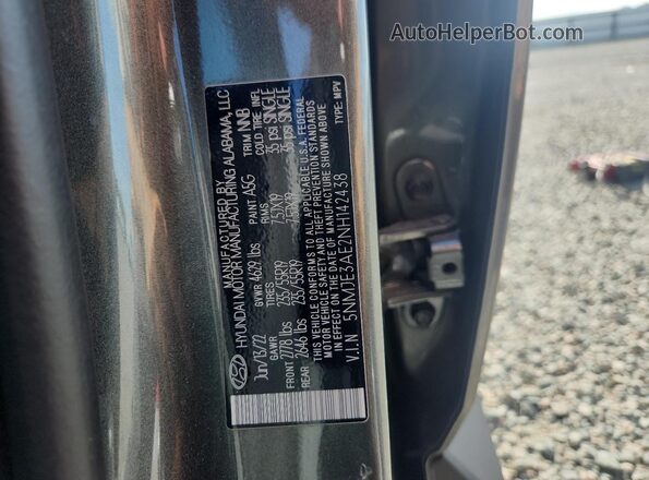 5NMJE3AE2NH142438 2022 HYUNDAI TUCSON Gray VIN კოდის სტიკერის ხედი