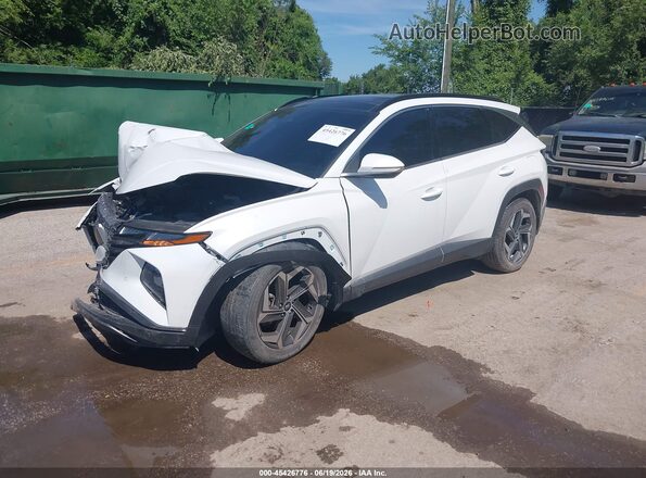 5NMJE3AE9NH054907 2022 HYUNDAI TUCSON White წინა მარცხენა ხედი სამი მეოთხედიდან
