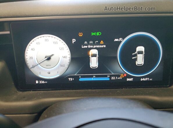 5NMJECAE0NH080490 2022 HYUNDAI TUCSON Silver Вид щитка приладів
