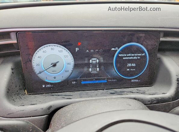 5NMJECAEXNH081713 2022 HYUNDAI TUCSON Gray Widok zestawu wskaźników