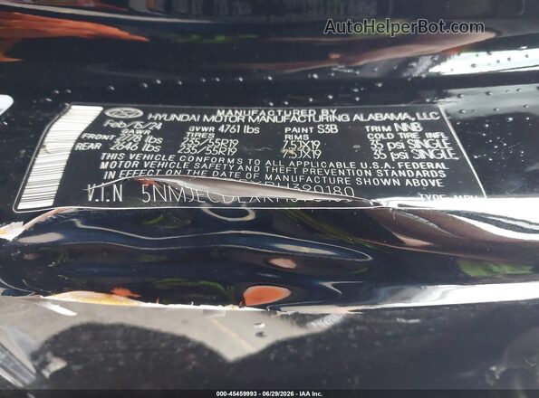 5NMJECDEXRH390180 2024 HYUNDAI TUCSON Black 