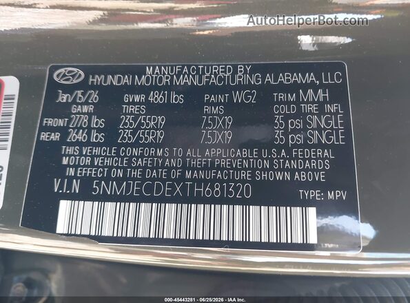 5NMJECDEXTH681320 2026 HYUNDAI TUCSON Green Vista del compartimento del motor