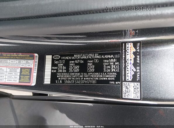 5NMJF3AE0PH179181 2023 HYUNDAI TUCSON Серый Вид подкапотного пространства