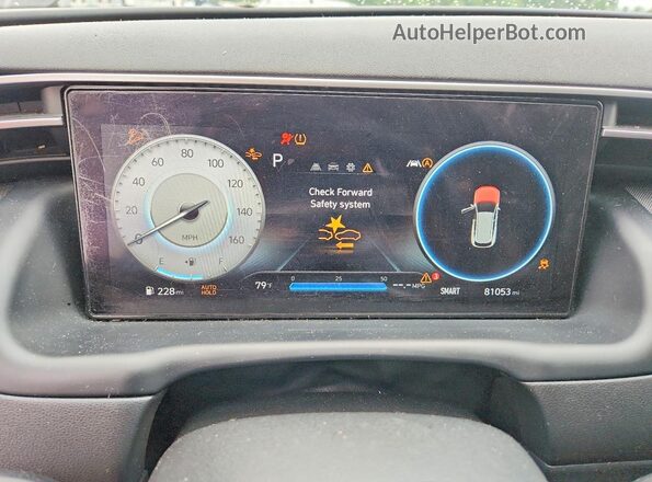 5NMJF3AE1NH004936 2022 HYUNDAI TUCSON Black Widok zestawu wskaźników