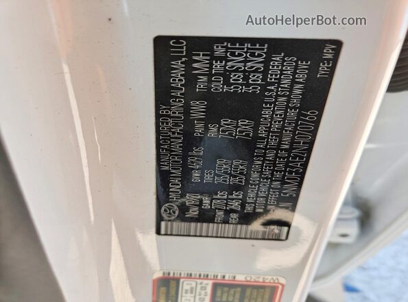 5NMJF3AE2NH070766 2022 HYUNDAI TUCSON White 