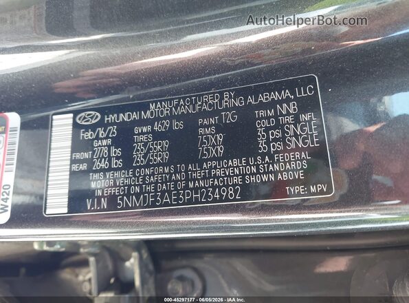 5NMJF3AE3PH234982 2023 HYUNDAI TUCSON Серый Вид подкапотного пространства