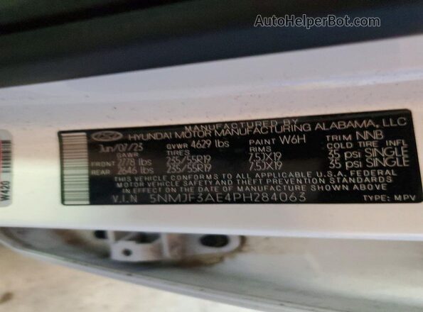 5NMJF3AE4PH284063 2023 HYUNDAI TUCSON White 