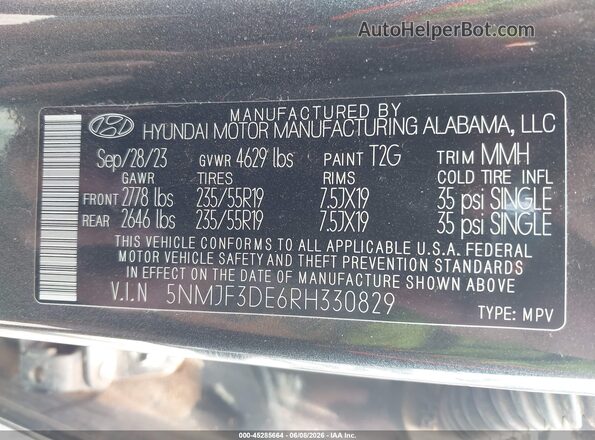 5NMJF3DE6RH330829 2024 HYUNDAI TUCSON Серый Вид подкапотного пространства
