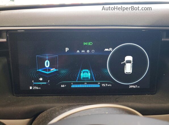 5NMJFCAE4NH056335 2022 HYUNDAI TUCSON White ხელსაწყოთა პანელის ხედი