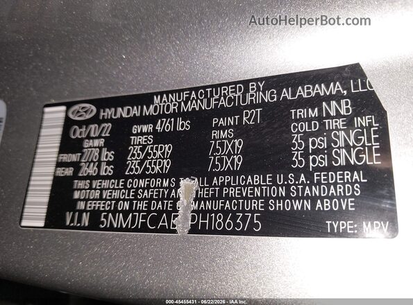 5NMJFCAE4PH186375 2023 HYUNDAI TUCSON Gray Engine compartment view