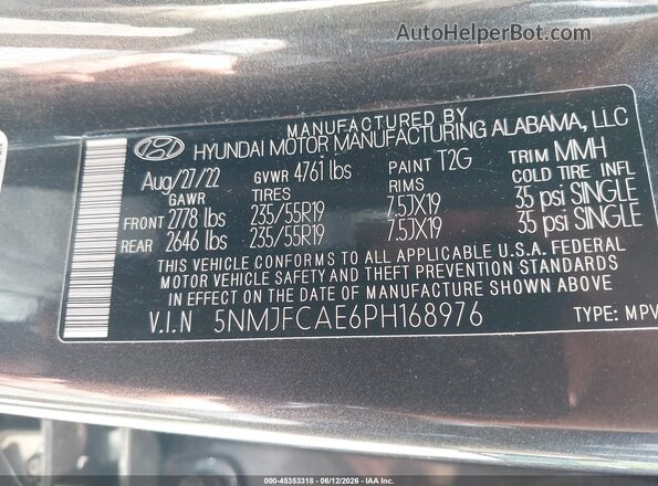 5NMJFCAE6PH168976 2023 HYUNDAI TUCSON Gray Շարժիչի բաժամունքի տեսք