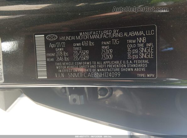 5NMJFCAE8NH124099 2022 HYUNDAI TUCSON Gray ძრავის განყოფილების ხედი