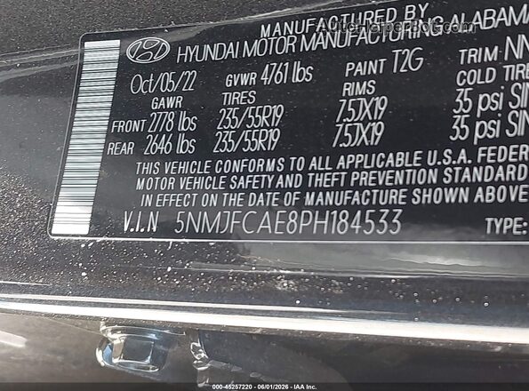 5NMJFCAE8PH184533 2023 HYUNDAI TUCSON Gray ძრავის განყოფილების ხედი
