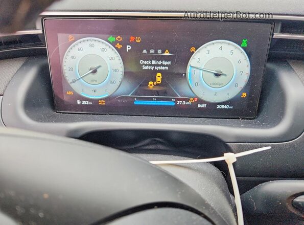 5NMJFCAEXNH100421 2022 HYUNDAI TUCSON Black ხელსაწყოთა პანელის ხედი