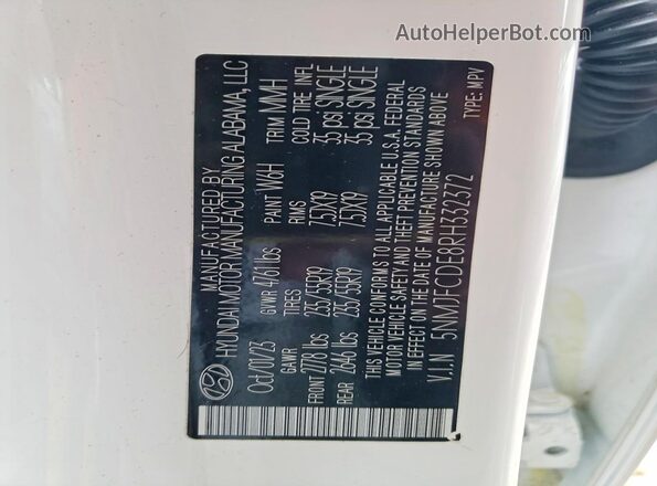 5NMJFCDE8RH332372 2024 HYUNDAI TUCSON White Вид підкапотного простору