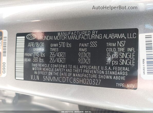 5NMMCDTC8SH020327 2025 GENESIS GV70 Gray Engine compartment view