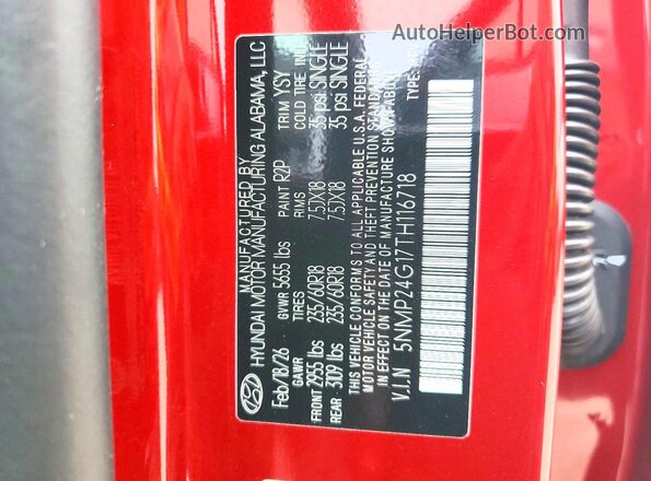 5NMP24G17TH116718 2026 HYUNDAI SANTA Red 