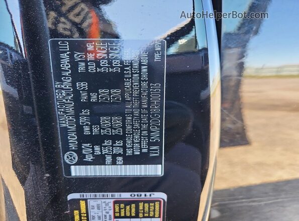 5NMP2DG18RH001313 2024 HYUNDAI SANTA Black Vista de la etiqueta del VIN