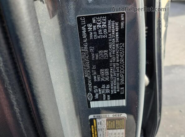 5NMP3DGL0RH051752 2024 HYUNDAI SANTA Серый 