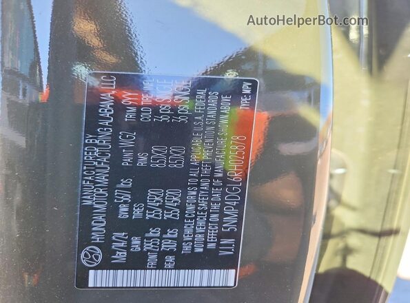 5NMP4DGL6RH025878 2024 HYUNDAI SANTA Green Widok naklejki z numerem VIN