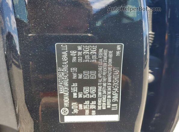 5NMP54G1XSH024671 2025 HYUNDAI SANTA Black Панорамний вид салону 360°