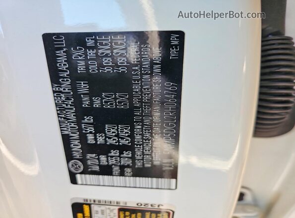 5NMP5DGL2RH064769 2024 HYUNDAI SANTA White სალონის 360-გრადუსიანი ხედი