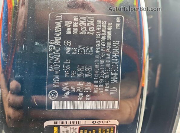 5NMP5DGL4RH042613 2024 HYUNDAI SANTA Черный 