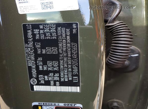 5NMP5DGL4RH056527 2024 HYUNDAI SANTA Green Engine compartment view