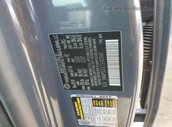 5NMP5DGL7SH101949 2025 HYUNDAI SANTA Gray VIN sticker view