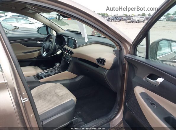 5NMS23ADXLH244894 2020 HYUNDAI SANTA FE Brown Front interior view
