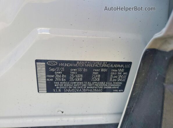 5NMS24AJ8PH628660 2023 HYUNDAI SANTA White 