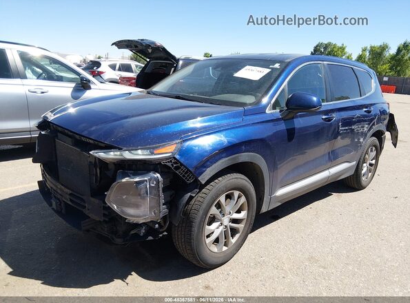 5NMS2CADXLH145542 2020 HYUNDAI SANTA FE Blue Передня ліва чверть