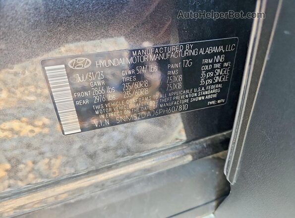 5NMS2DAJ6PH607810 2023 HYUNDAI SANTA Серый 