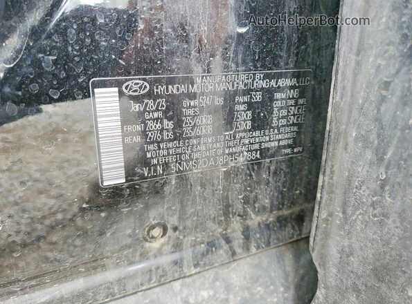 5NMS2DAJ8PH547884 2023 HYUNDAI SANTA Black Սալոնի 360 աստիճան տեսք