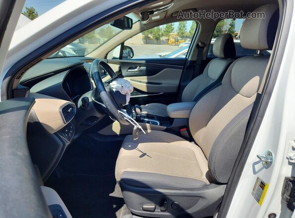 5NMS33AD0KH038723 2019 HYUNDAI SANTA White წინა სალონის ხედი