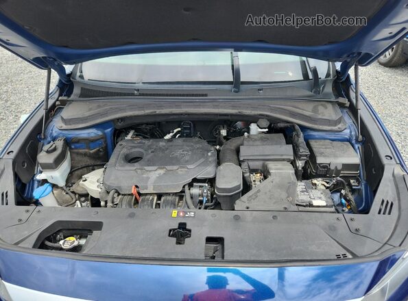 5NMS33AD0KH059166 2019 HYUNDAI SANTA Blue Vista del compartimento del motor