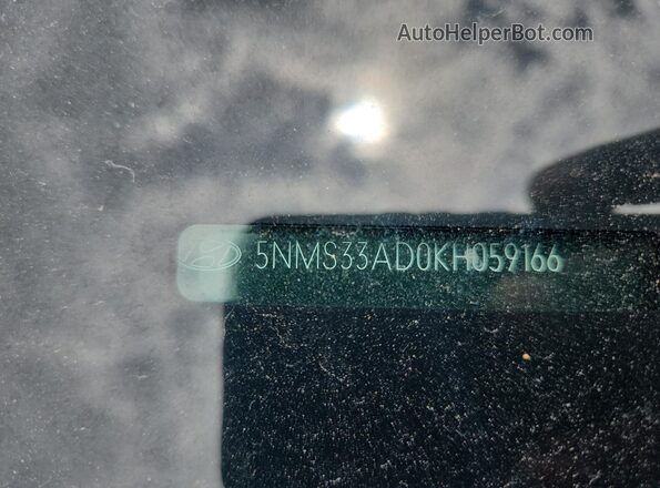 5NMS33AD0KH059166 2019 HYUNDAI SANTA Blue Vista de la etiqueta del VIN