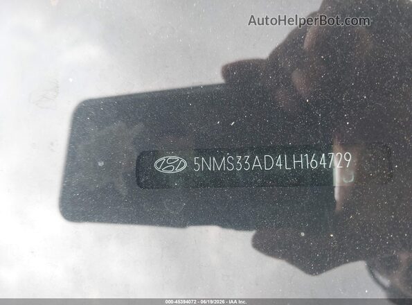 5NMS33AD4LH164729 2020 HYUNDAI SANTA FE Black Вид підкапотного простору