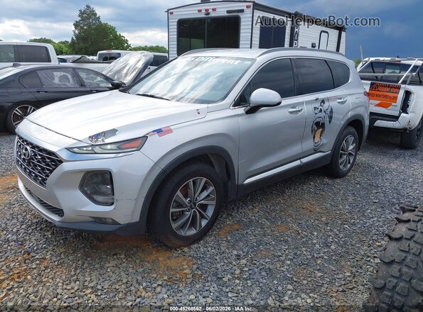 5NMS33AD7KH002155 2019 HYUNDAI SANTA FE Silver წინა მარცხენა ხედი სამი მეოთხედიდან