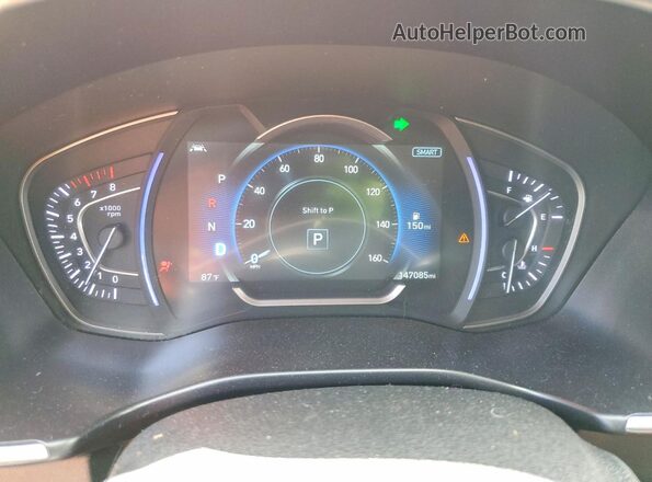 5NMS33ADXKH065802 2019 HYUNDAI SANTA Silver ხელსაწყოთა პანელის ხედი