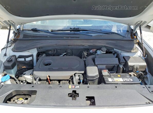 5NMS33ADXKH065802 2019 HYUNDAI SANTA Silver ძრავის განყოფილების ხედი