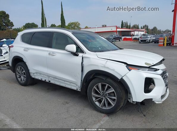 5NMS33ADXLH205042 2020 HYUNDAI SANTA FE White Սալոնի հետևի տեսք