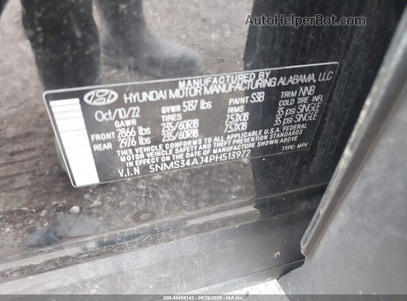 5NMS34AJ4PH513972 2023 HYUNDAI SANTA FE Black Вид підкапотного простору