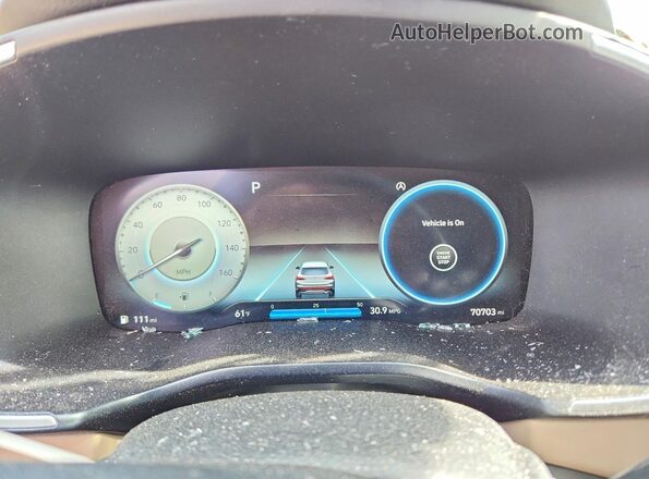 5NMS34AJ5NH459367 2022 HYUNDAI SANTA Blue Instrument cluster view