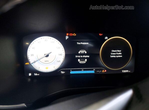5NMS34AJ9MH307722 2021 HYUNDAI SANTA Blue Instrument cluster view