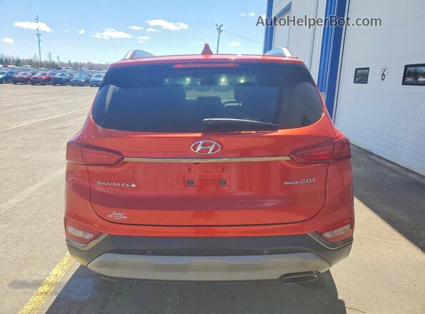 5NMS3CAAXKH123882 2019 HYUNDAI SANTA Orange უკანა ხედი